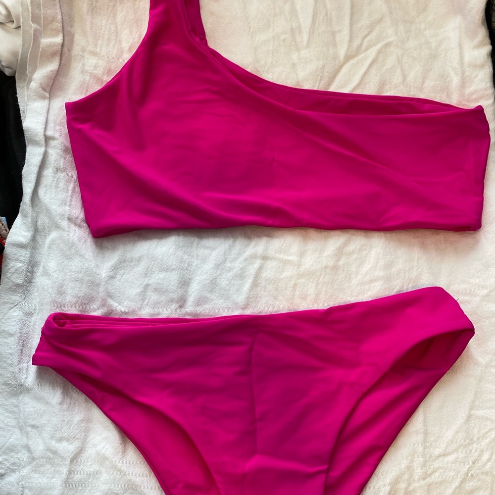 Hot pink bathing suit